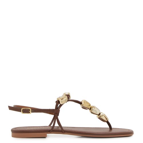 Rasteira Enfeites Marrom