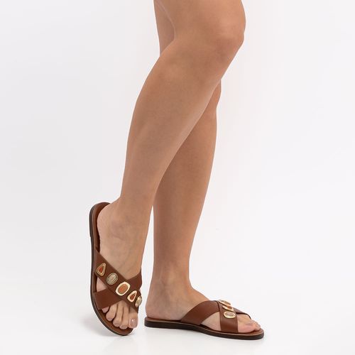 Rasteira Pedras Caramelo