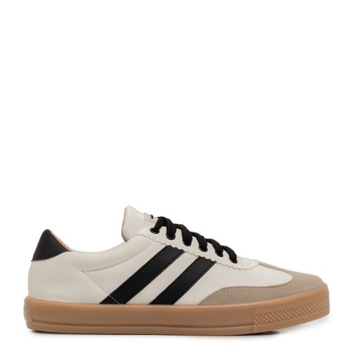 Tênis Recortes Comfort Branco e Preto