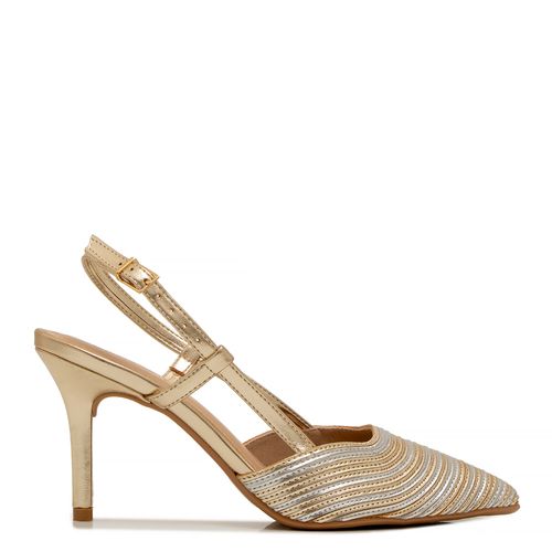 Scarpin Dourado Textura