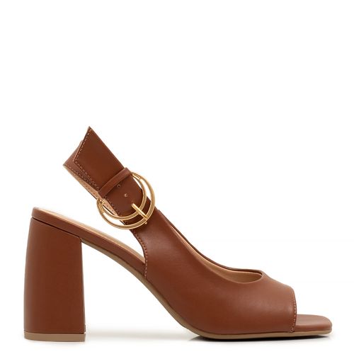 Sandália Peep Toe Caramelo