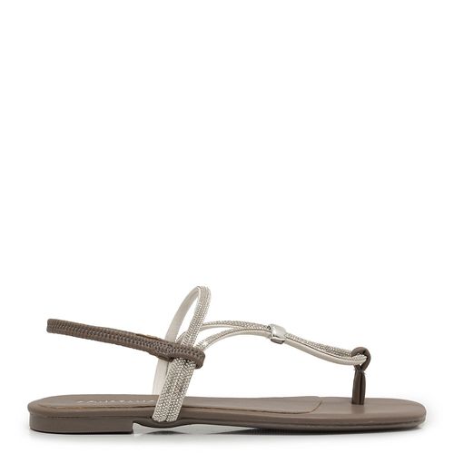 Rasteira Strass Cinza