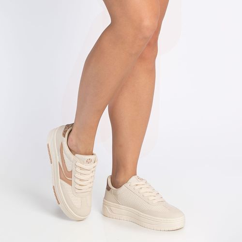 Tênis Recortes e Textura Rosa