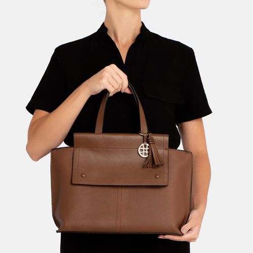 Bolsa Tote Chaveiro Barbicacho Marrom