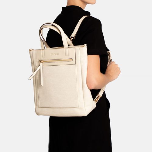Bolsa Dois em Um Tecido Impermeável Off White