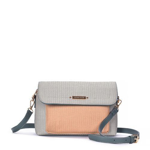 Bolsa Tiracolo Textura Palha Verde