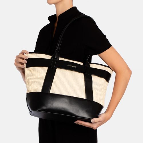 Bolsa Shopping Bag Palha Preto