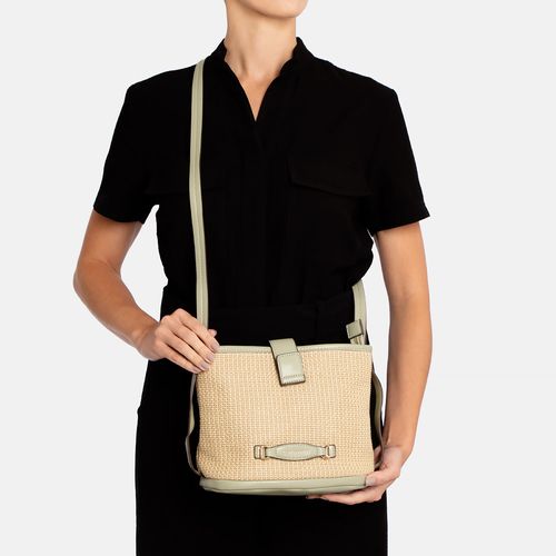 Bolsa Tiracolo Palha Verde