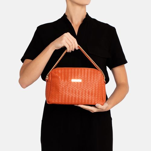 Bolsa Tiracolo Texturizada Laranja