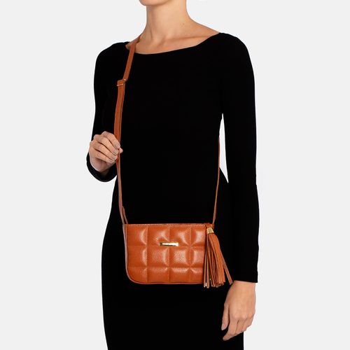 Bolsa Tiracolo Couro Ocre