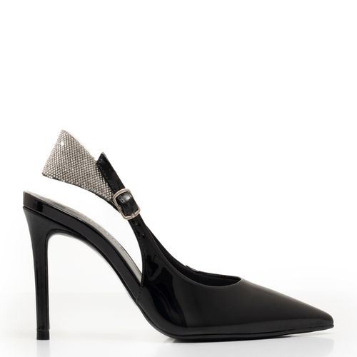 Scarpin Tira Strass Preto