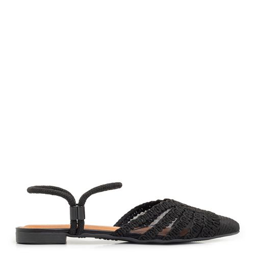 Sapatilha Slingback Trama Preto