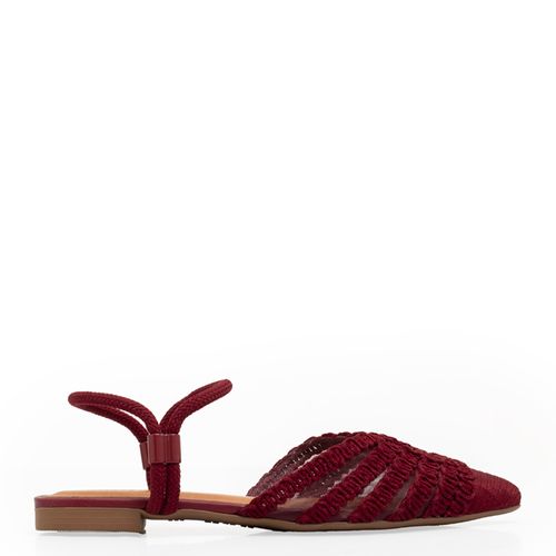 Sapatilha Slingback Trama Bordo