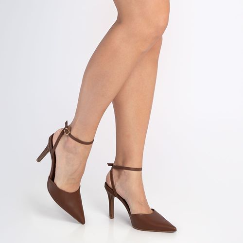 Scarpin Alto Monocromático Marrom