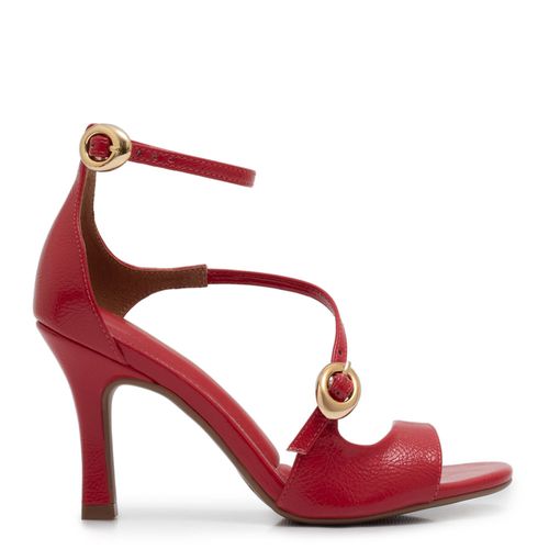 Sandália Fivela Oval Vermelha