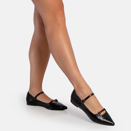 Sapatilha Boneca Fivela Ovais Preto