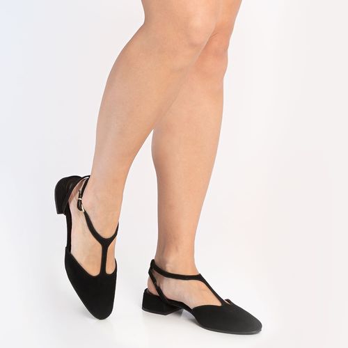 Scarpin Nobuck Preto