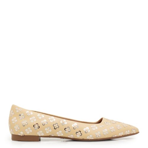 Sapatilha Paetê Bege