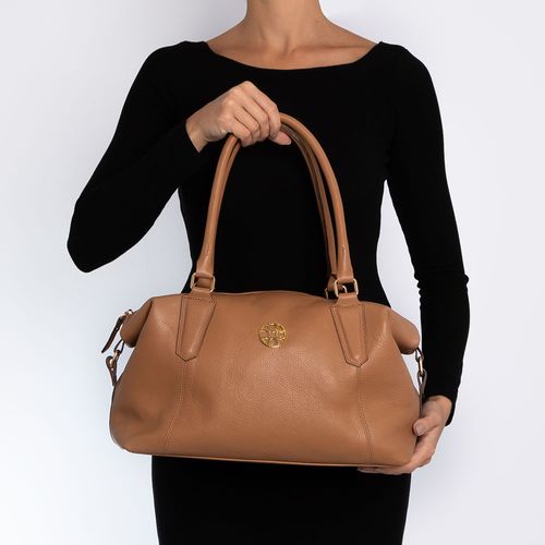 Bolsa Baú Couro Caramelo