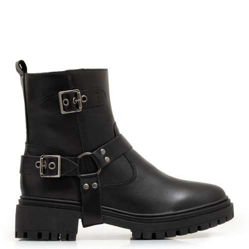 Bota Preta Couro Biker
