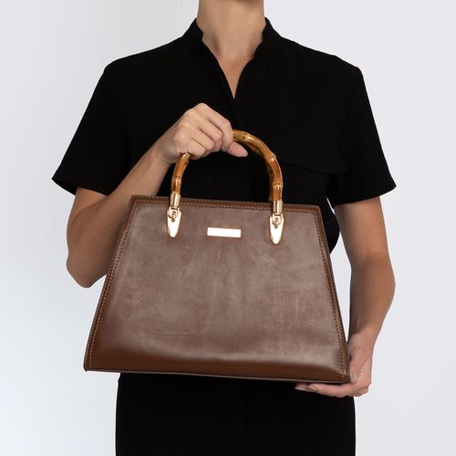 Bolsa Tote Alça Bambu Café