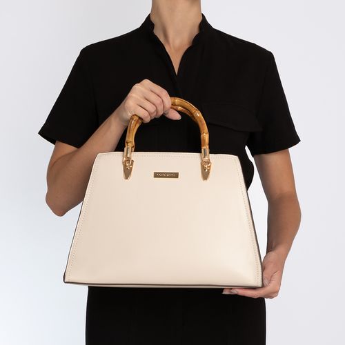 Bolsa Tote Alça Bambu Off White