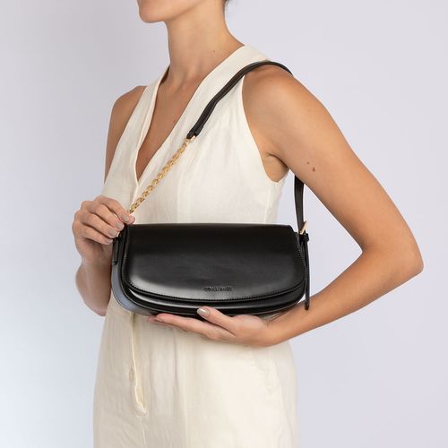 Bolsa Baguete Corrente Preta