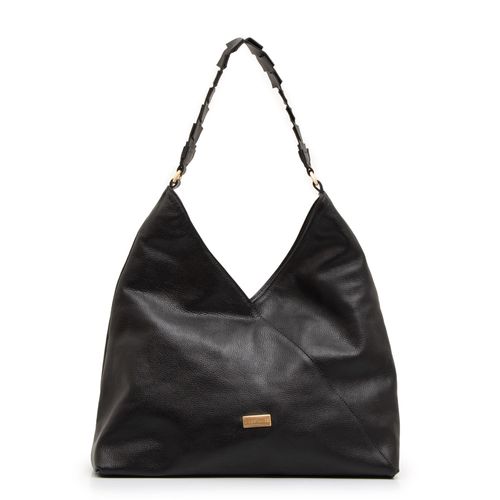 Bolsa Hobo Couro Preta