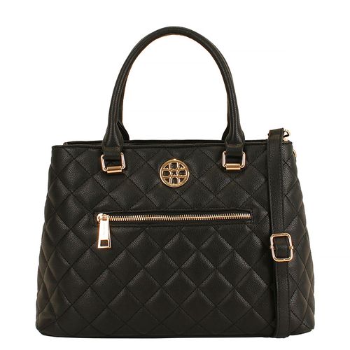 Bolsa Tote Matelassê Enfeite Corrente Preto