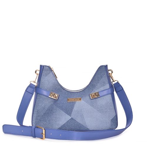 Bolsa Baguete Texturizada Azul
