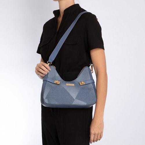 Bolsa Baguete Texturizada Azul