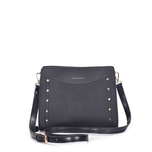 Bolsa Tiracolo Preto Tachas