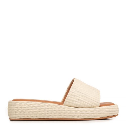 Tamanco Plataforma Off White Texturizado