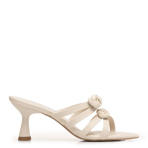 Tamanco Off White Tiras Flores