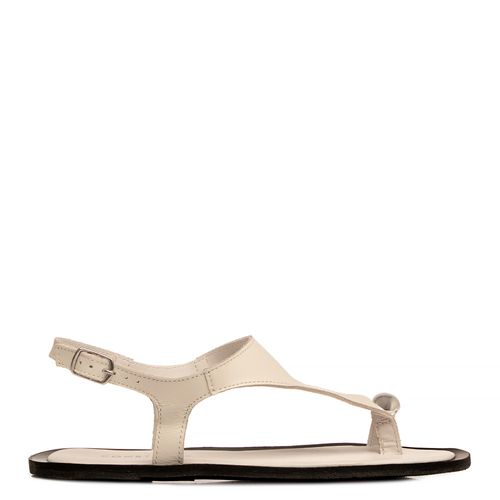 Rasteira Off White Couro Enfeites