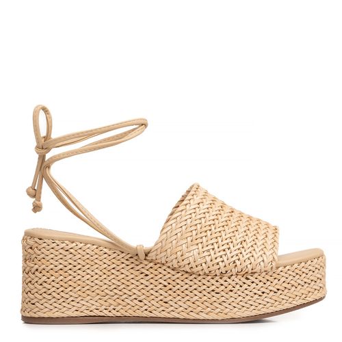 Tamanco Plataforma Bege Tressê