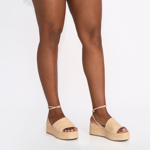 Tamanco Plataforma Bege Tressê