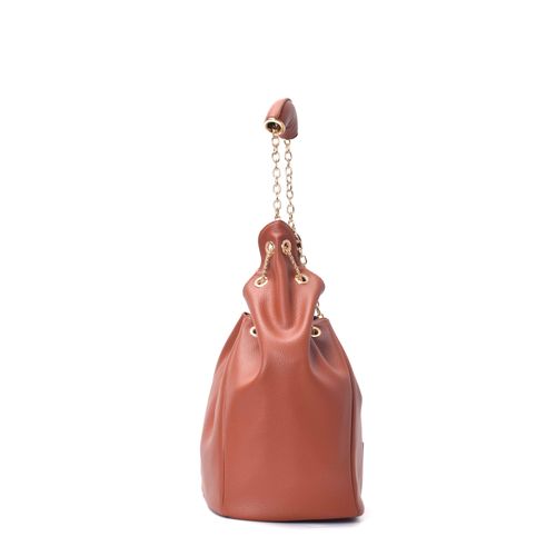 Bolsa Bucket Enfeite Alça Caramelo