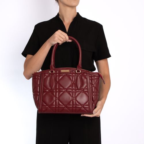Bolsa Tote Matelassê Geométrica Bordô