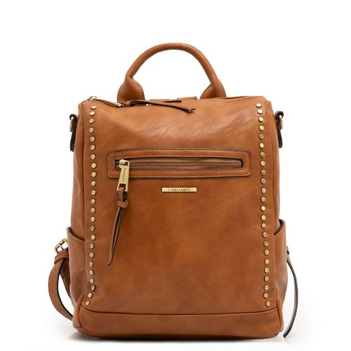 Mochila Enfeites Tachas Caramelo