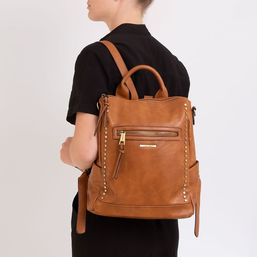 Mochila Enfeites Tachas Caramelo
