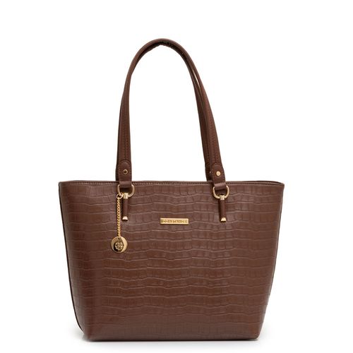 Bolsa Shopping bag Croco Marrom