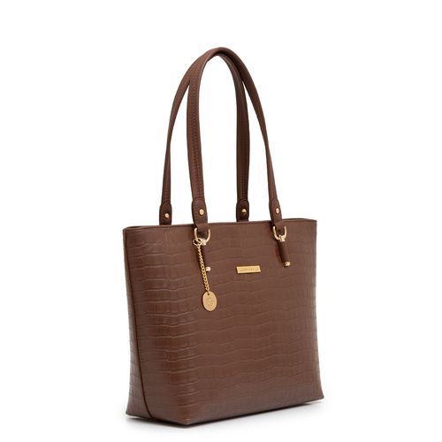 Bolsa Shopping bag Croco Marrom