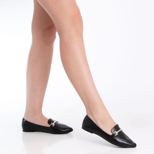 Mocassim Bico Fino Bridão Preto