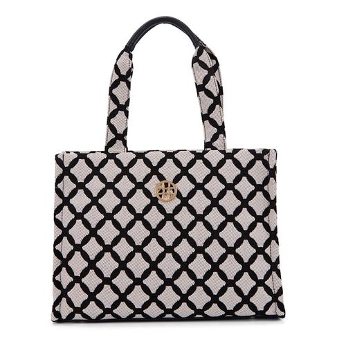 Bolsa Tote Jacquard Grande Preto