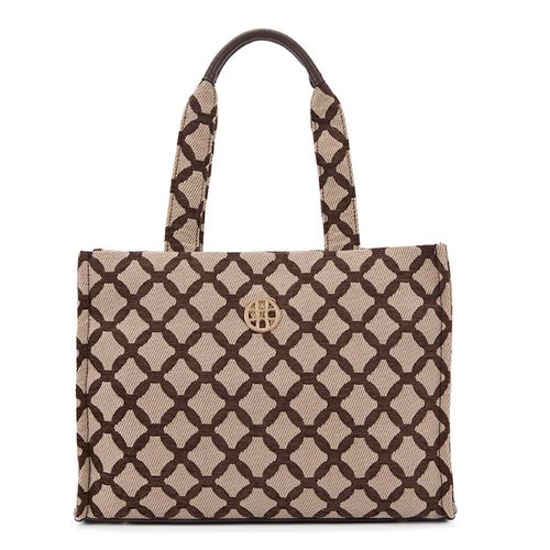 Bolsa Tote Jacquard Grande Marrom