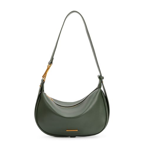 Bolsa Hobo Verde Enfeites Lateral Média