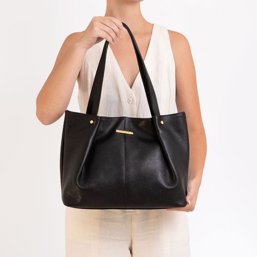 Bolsa Shopping Couro Preto
