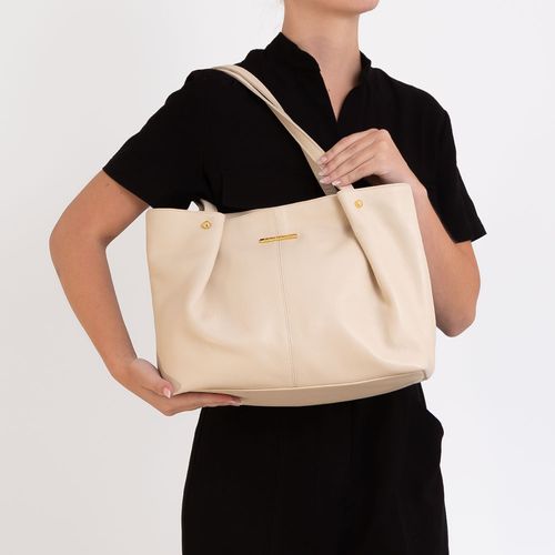 Bolsa Shopping Couro Off white
