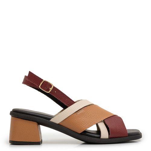 Sandália Comfort Couro Colorida